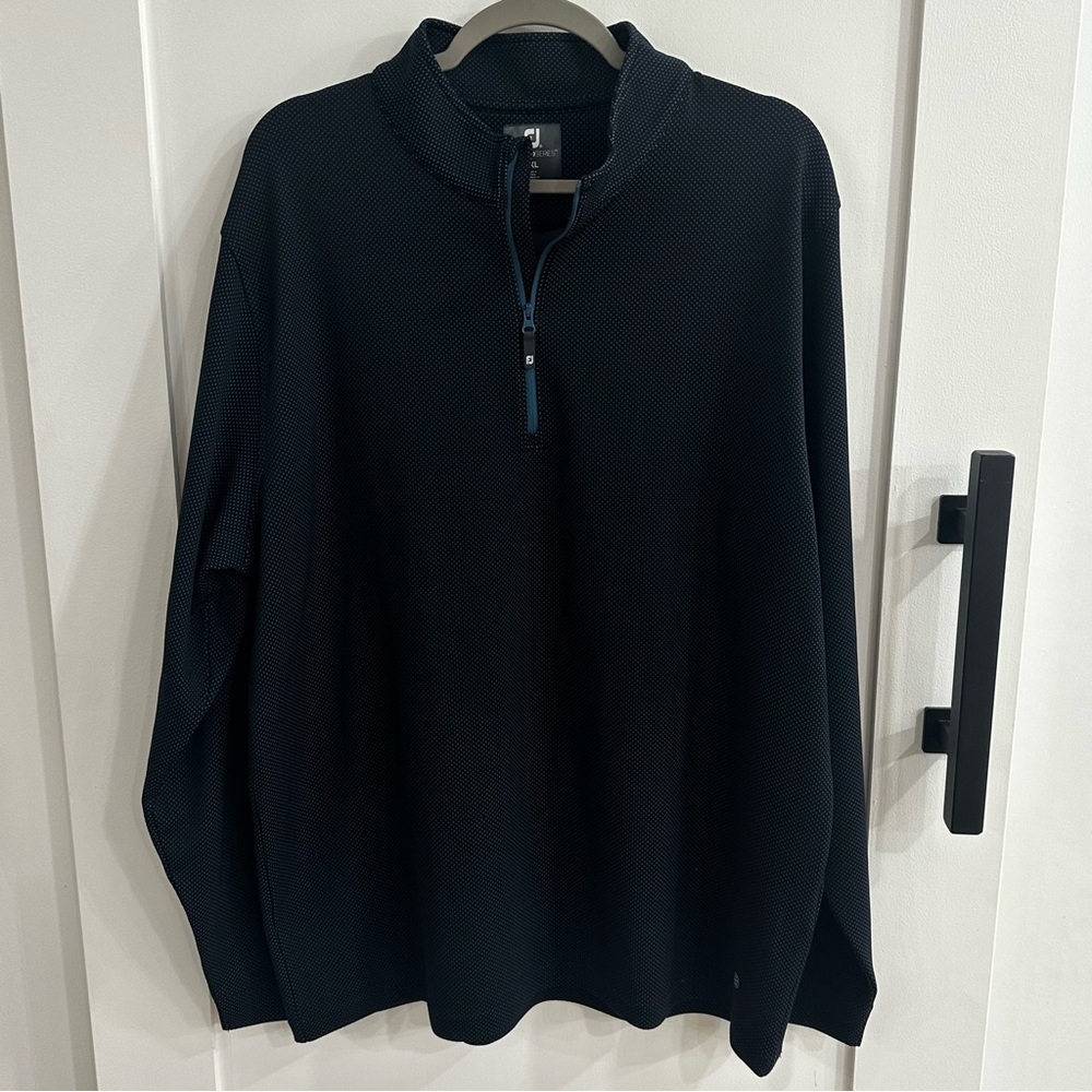 FootJoy ThermoSeries 1/4 Zip Golf Pullover Navy Blue Dot Men's 2XL